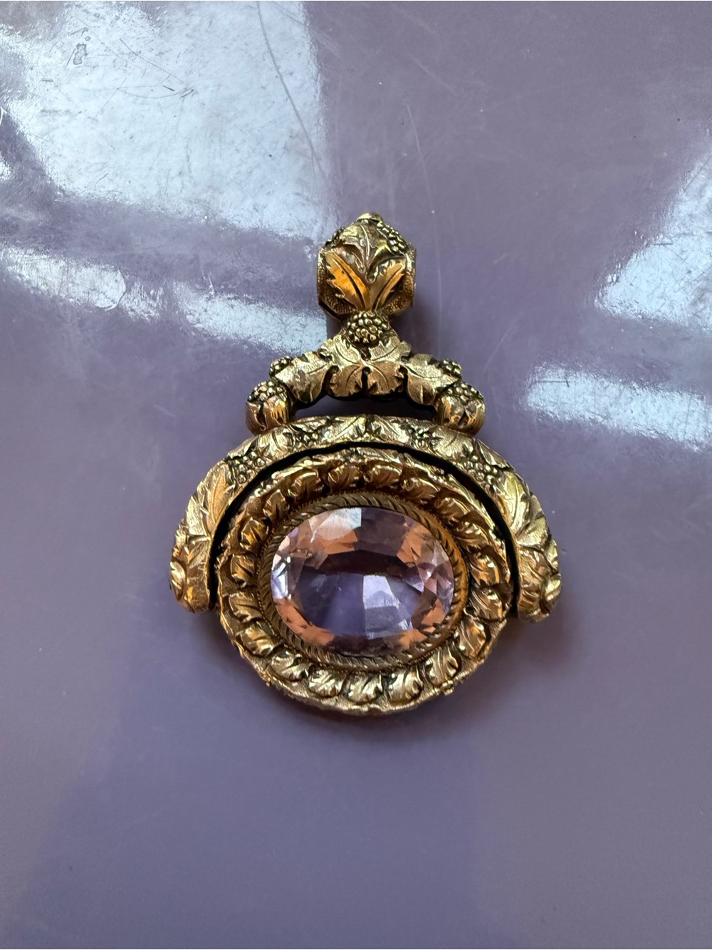 Antique Georgian Amethyst Spinner Charm.
